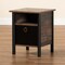 Baxton Studio Vaughan Modern and Contemporary Two-Tone Rustic Brown and Black Finished Wood Nightstand 180-11081-Zoro - alternate 6